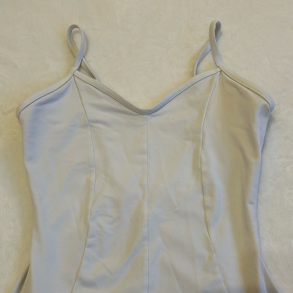 White Mirella Seamed Camisole Leotard
